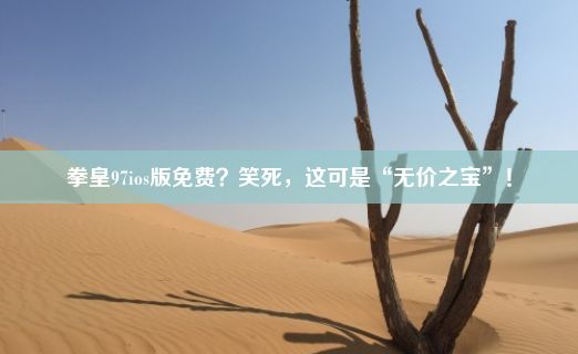 拳皇97ios版免费？笑死，这可是“无价之宝”！