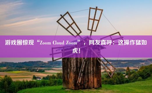 游戏圈惊现“Zoom Cloud Zoom”，网友直呼：这操作猛如虎！