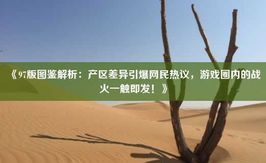 《97版图鉴解析：产区差异引爆网民热议，游戏圈内的战火一触即发！》