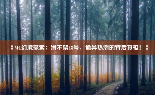 《MC幻境探索：滑不留18号，诡异热潮的背后真相！》