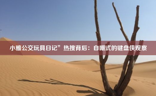 小雅公交玩具日记”热搜背后：自嘲式的键盘侠观察